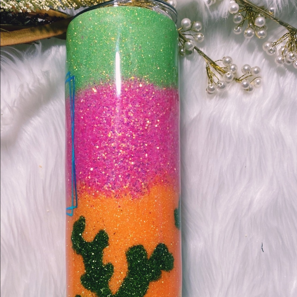 Cactus 20oz  Custom Glitter Tumbler - Picture 5 of 11